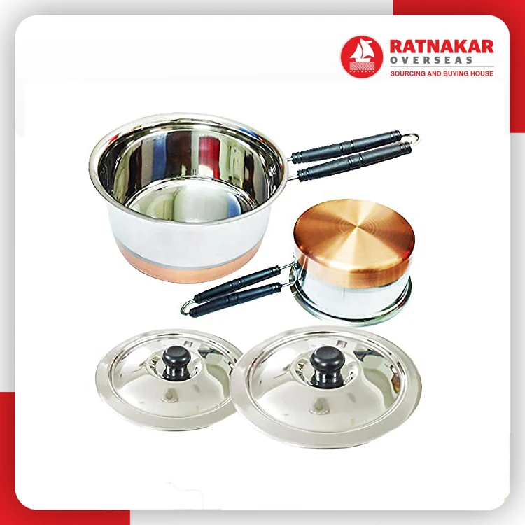 Finest Quality Stainless Steel Sauce Pan Elegant Design Flat Base Stainless Steel Copper Bottom Sauce Pan Cookware With Handle