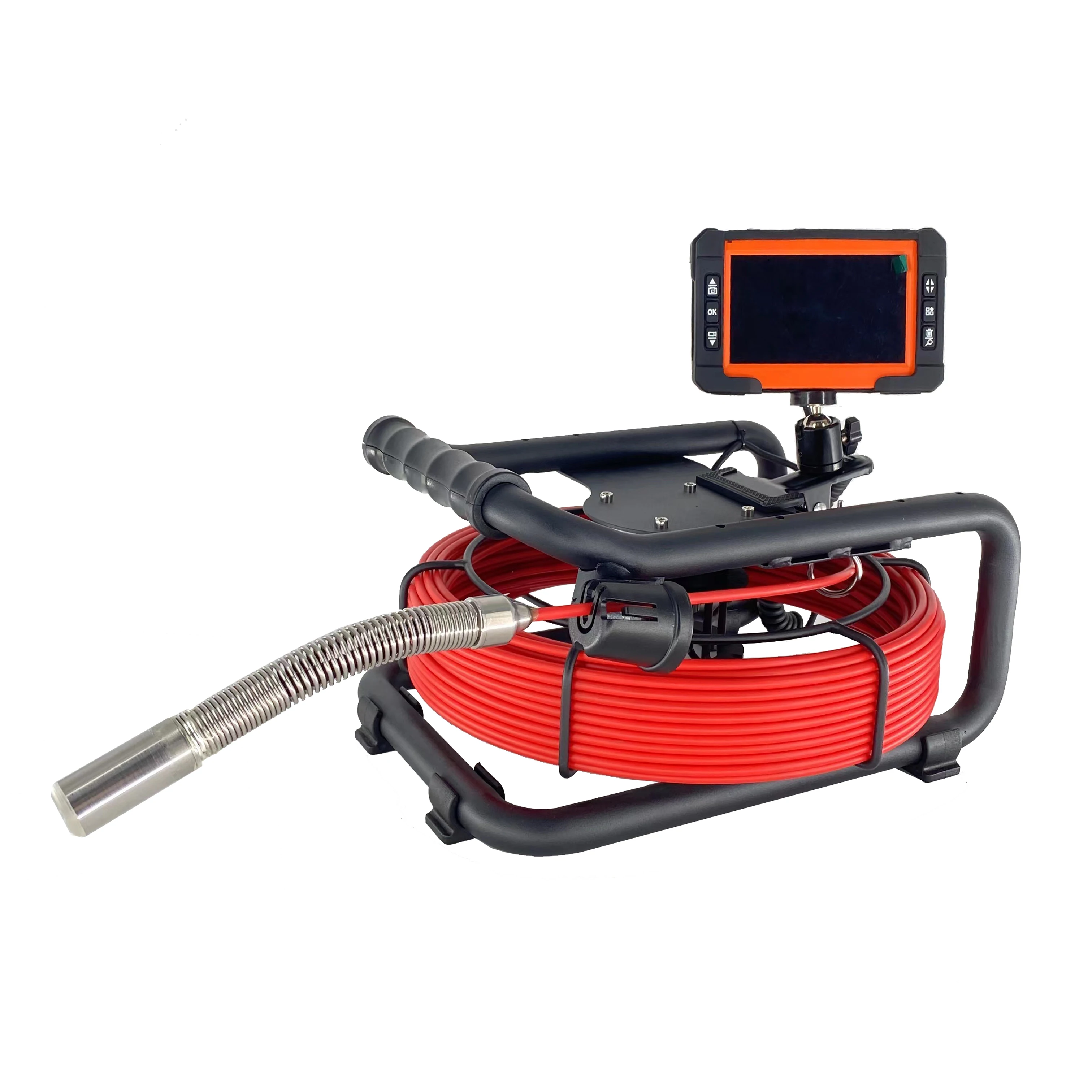 Sewer Camera Drain Sewage Drainage Qy6566 (10M) 13.3 Inch HD Pipe Inspection Camera 512Hz Self-Leveling 21mm Cable