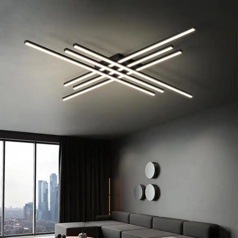 Modern Luxury Linear LED Chandelier Light for Home for Living Room and Bedroom ceiling decor