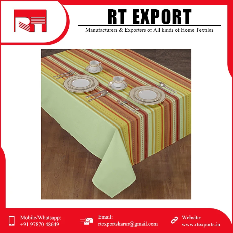 100% Pure Cotton Hotel Dining Tablecloths Beautiful Embroidered Wedding Decorative Table Cloths for Sale