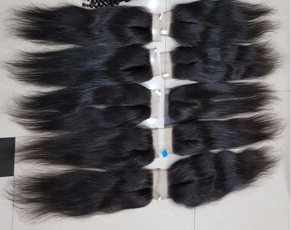 Raw Hair Vietnam 100% Human Hair Real Manufacturer Customized Texture Hd Silk Lace Closure