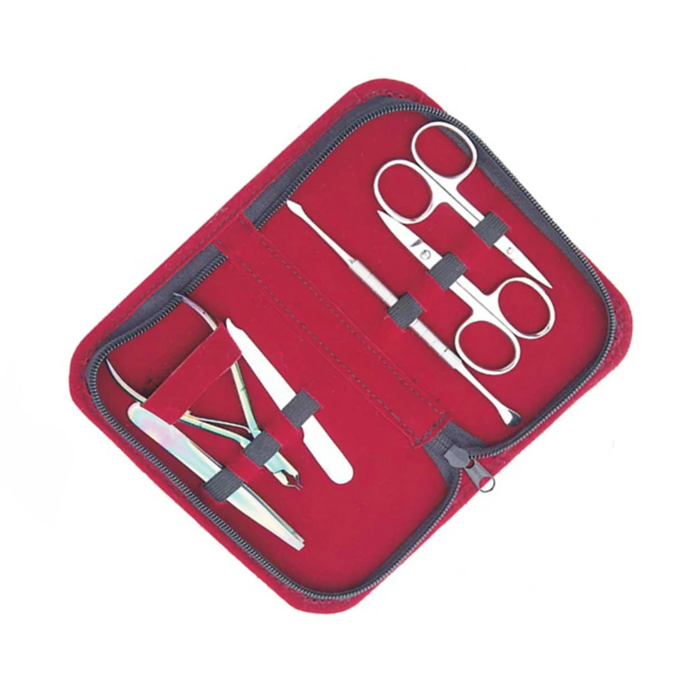 6 Pieces Manicure Instruments Kit Metal Steel And Sharp Blade Nail Clipper Set Beauty Nail Art Tool