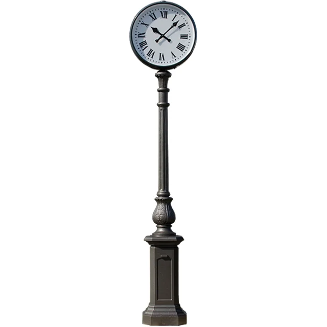 Made in Italy Antique Style Analog Outdoor Clock GPS Synchronization 2 Sided for Public Places, Parks, Gardens, Golf Courses