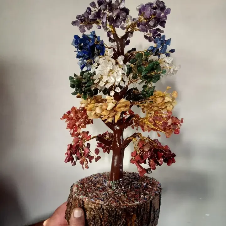 7 seven chakra gemstone natural stone 1500 stone beads tree high quality crystal decoration natural crystal chips tree use