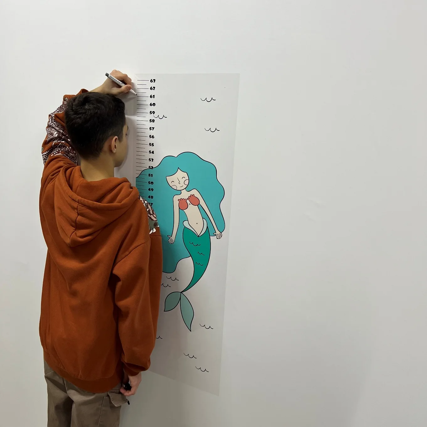 Dry Erase Growth Chart For Kids Model-3 Reusable Durable Polystyrene Material Holds The Surface With Static Electricity