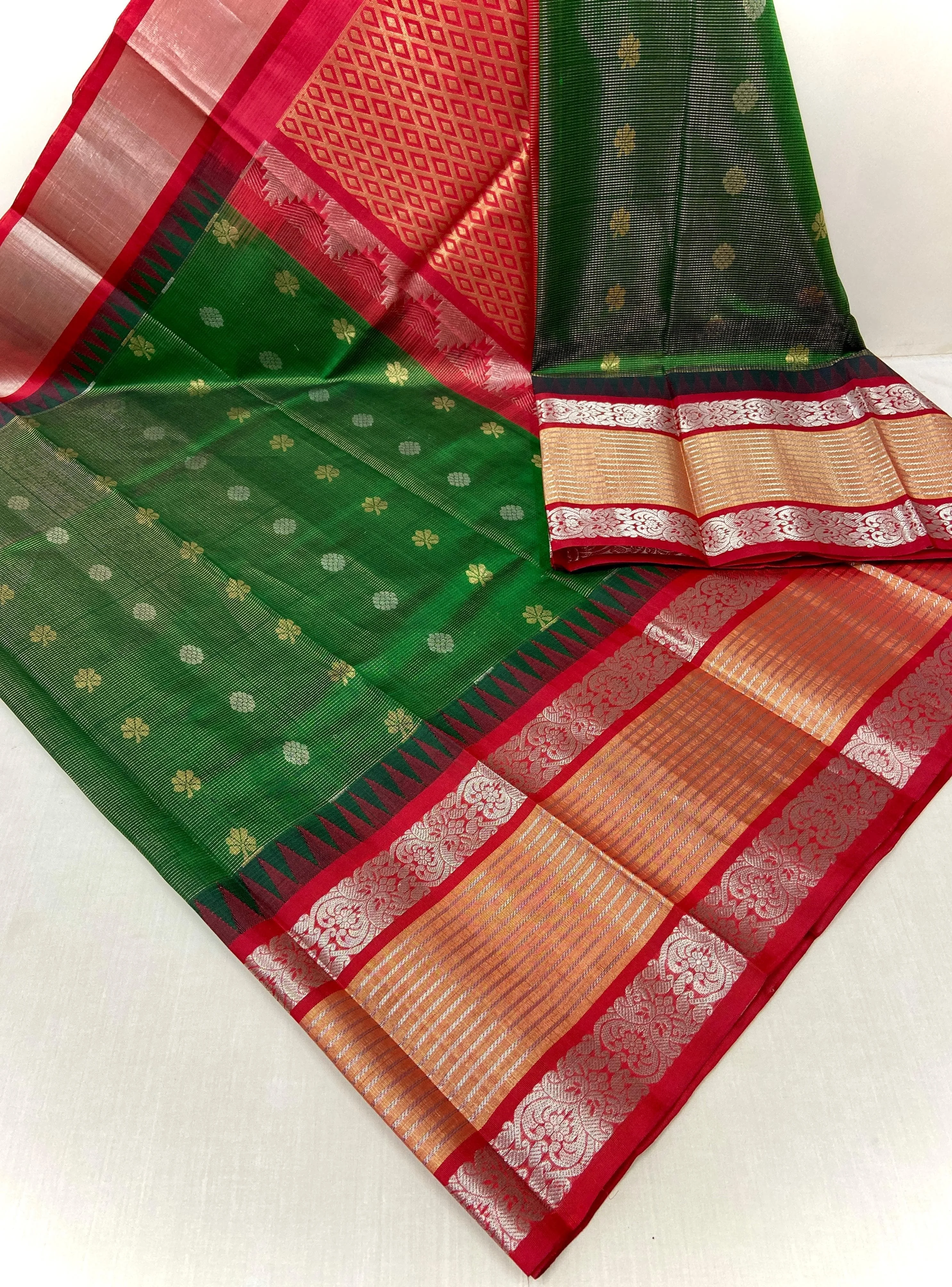 Handmade Handwoven Pure Silk Saree with Meena Work Booti Export Quality for Wedding Casual Wear for Indian Pakistani Clothing