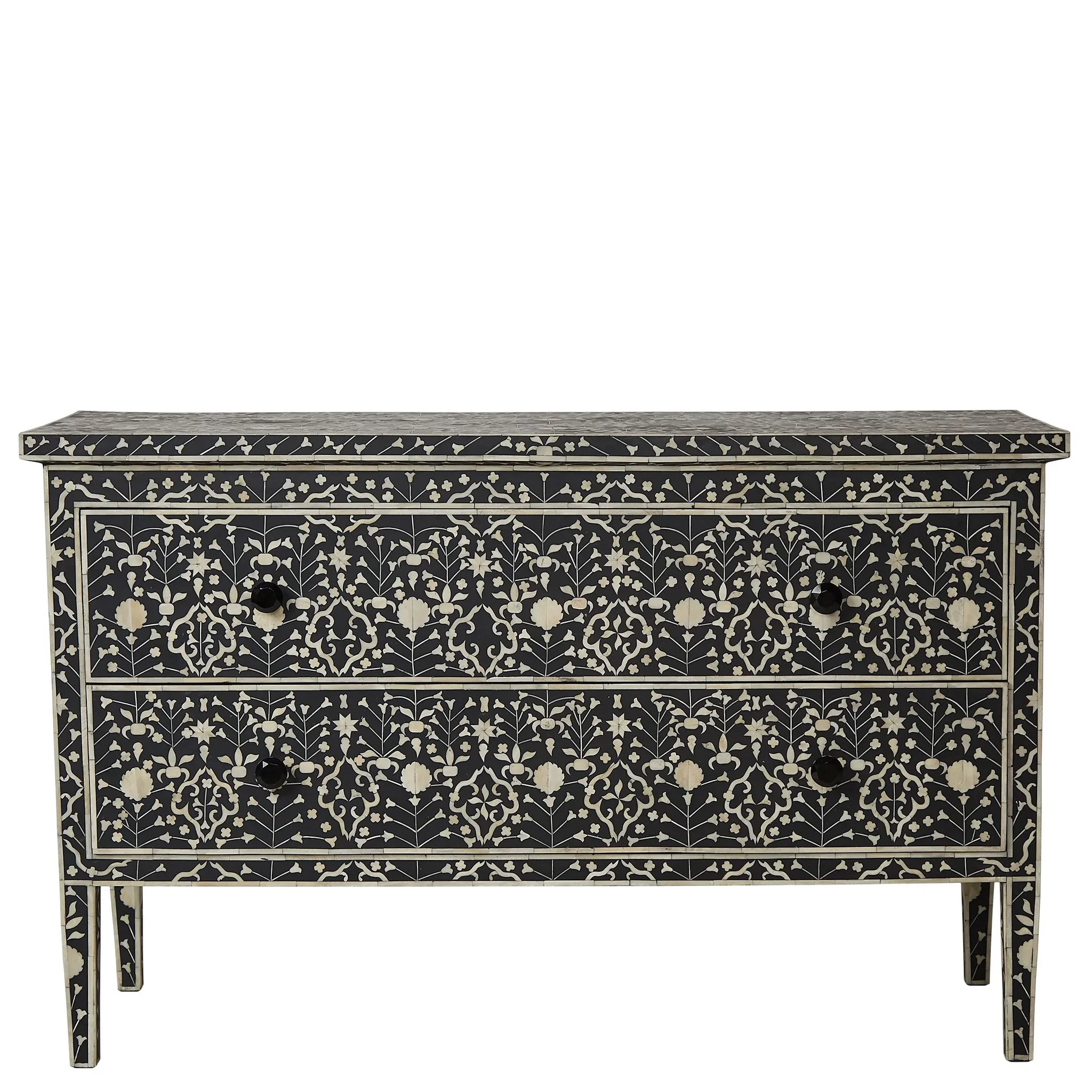 Home Decor Furniture Bone Inlay Drawer Chest Floral Multi Color Bone Inlay Table Top Bone/Mother Of Pearl Inlay Drawer Chest