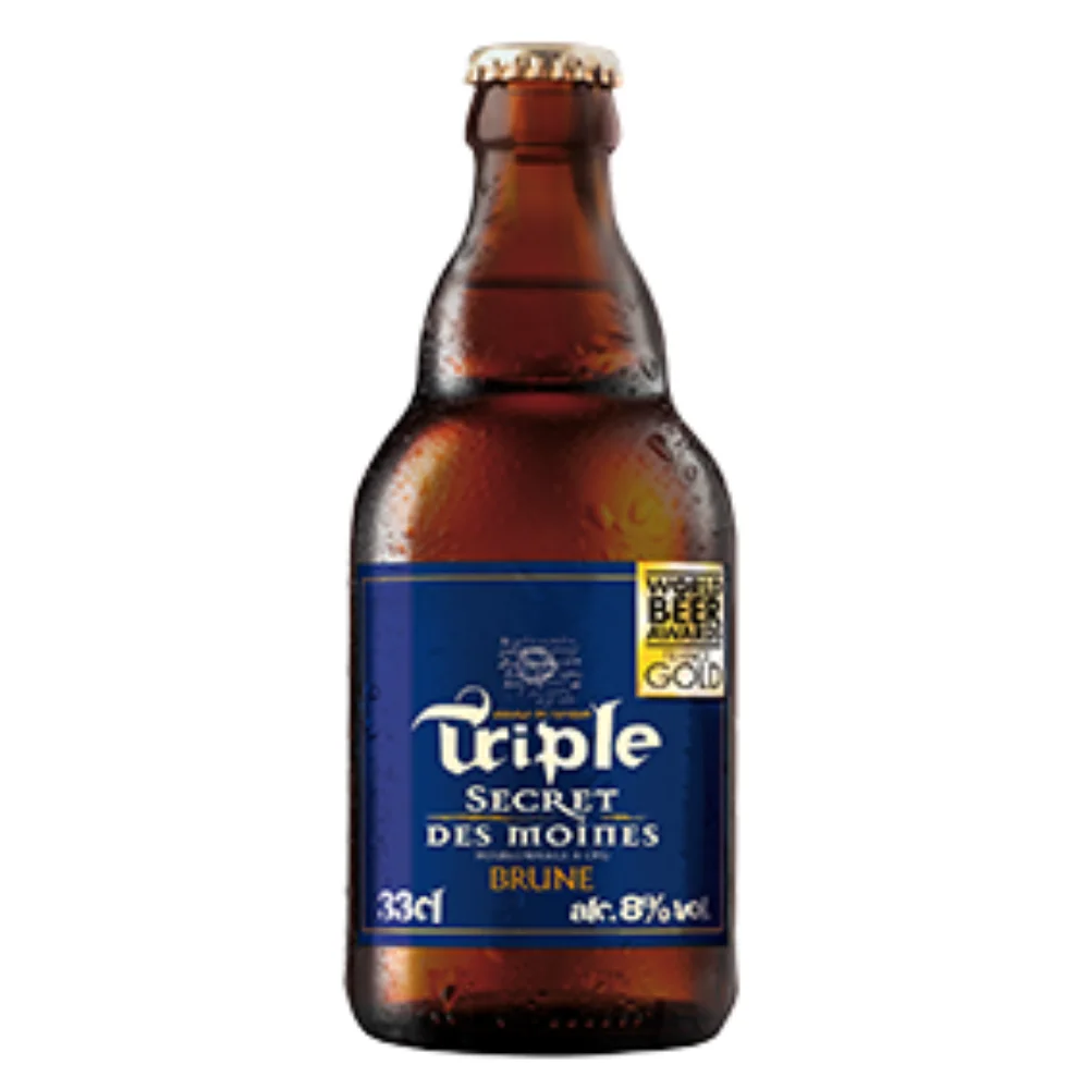 Globally Selling High Quality 8% Alcohol Content Triple Secret de Moines Brune Beer Bottle of 33CL for Bulk Purchase