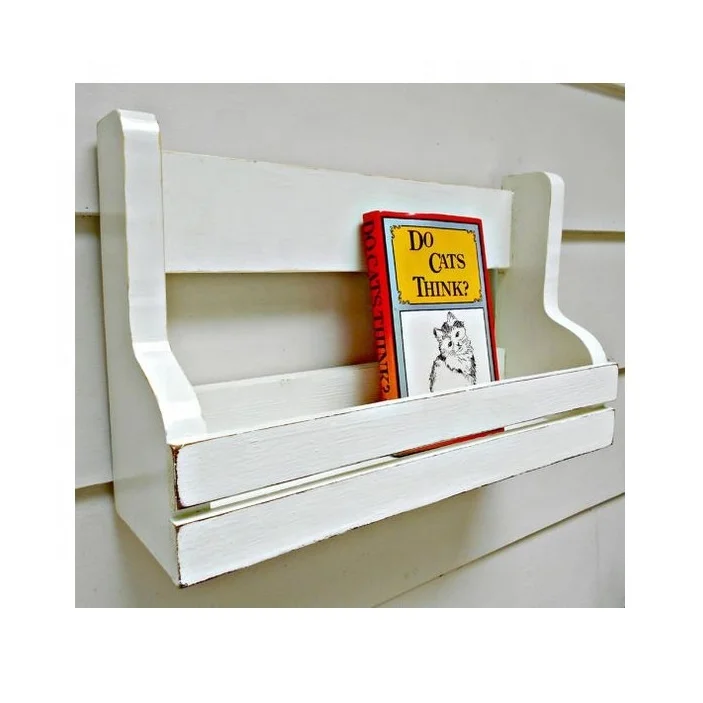 Wooden Wall Floating Magazine Storage and Display Racks Mail Organizer Shelf Factory custom wooden mail holder