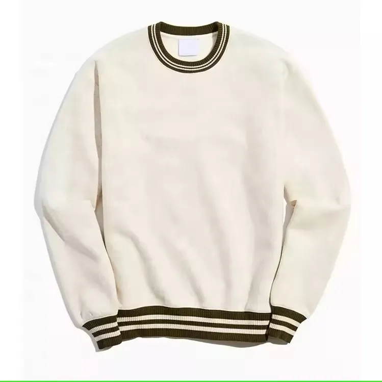Custom Cotton Oversize Sweatshirt Men Ribbed Crewneck Sweatshirt Plus Size Mens Hoodies Sweatshirts MS-SS-1008