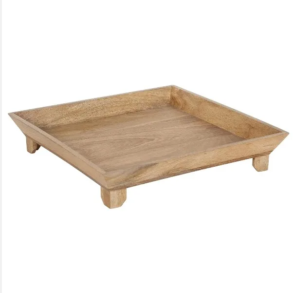 Leading Manufacturer The White & Grey Wash Solid Mango Wood Tray Contemporary Farmhouse Accent Tray For Serving & Decor Use
