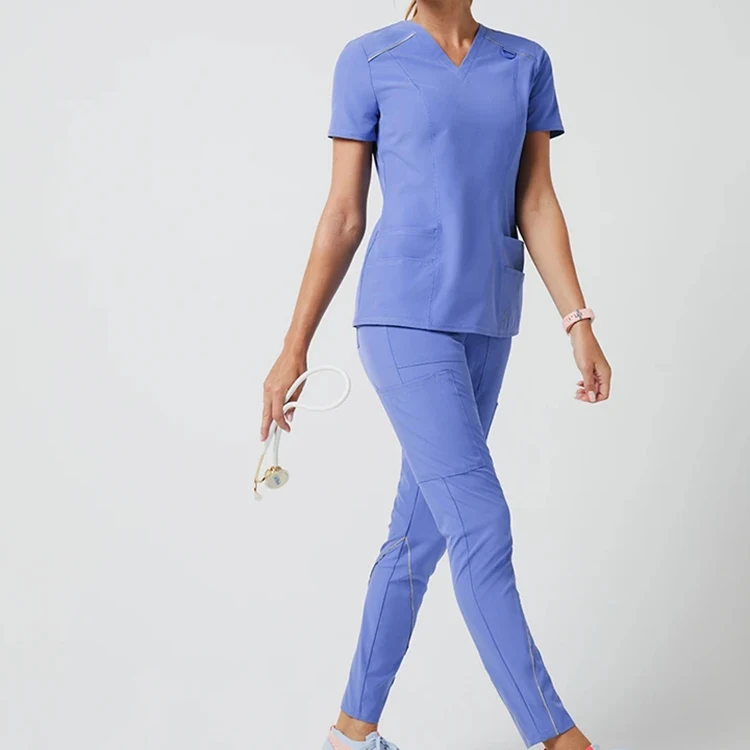 Eco-friendly Stretch Scrub Sets Women Wrinkle Top Jogger Nurse Scrubs Suit Medical Nursing Scrubs Hospital Uniforms