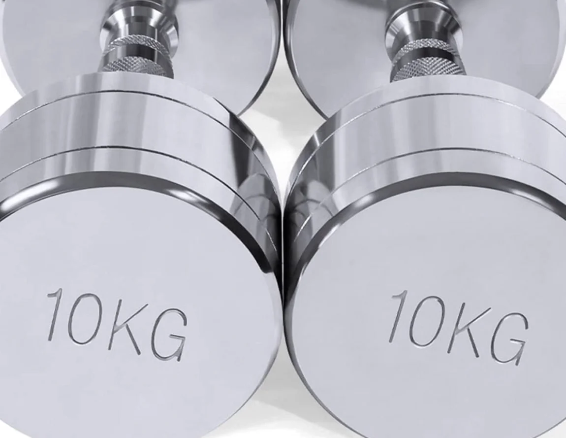 JIKE  Dumbbell Set 2 kg-10 kg Gym Home Body Building Training Workout Man (Color: silver)