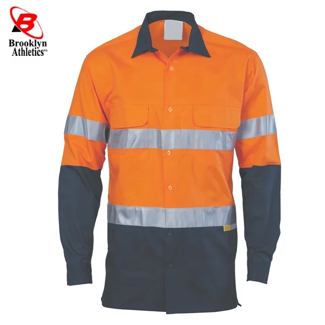 High Visibility working shirts with Reflective Strips for Work Surveyor Construction