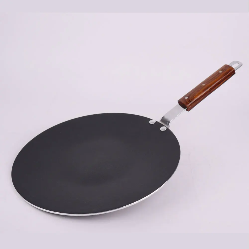 Chef Heavy Gauged Non Stick Aluminum Tawa Non Stick Crepe Pan Pizza Pan Piza Pancake FlatTawa Crepe Pans Dosa Tawa Roti Maker