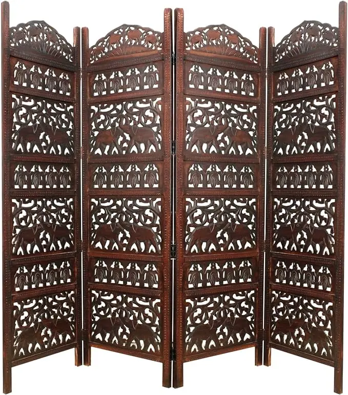 Room Divider Partition for Living Room 4 Panels - Room Separators Screen Panel for Home & Kitchen to be Placed in Zig-Zag