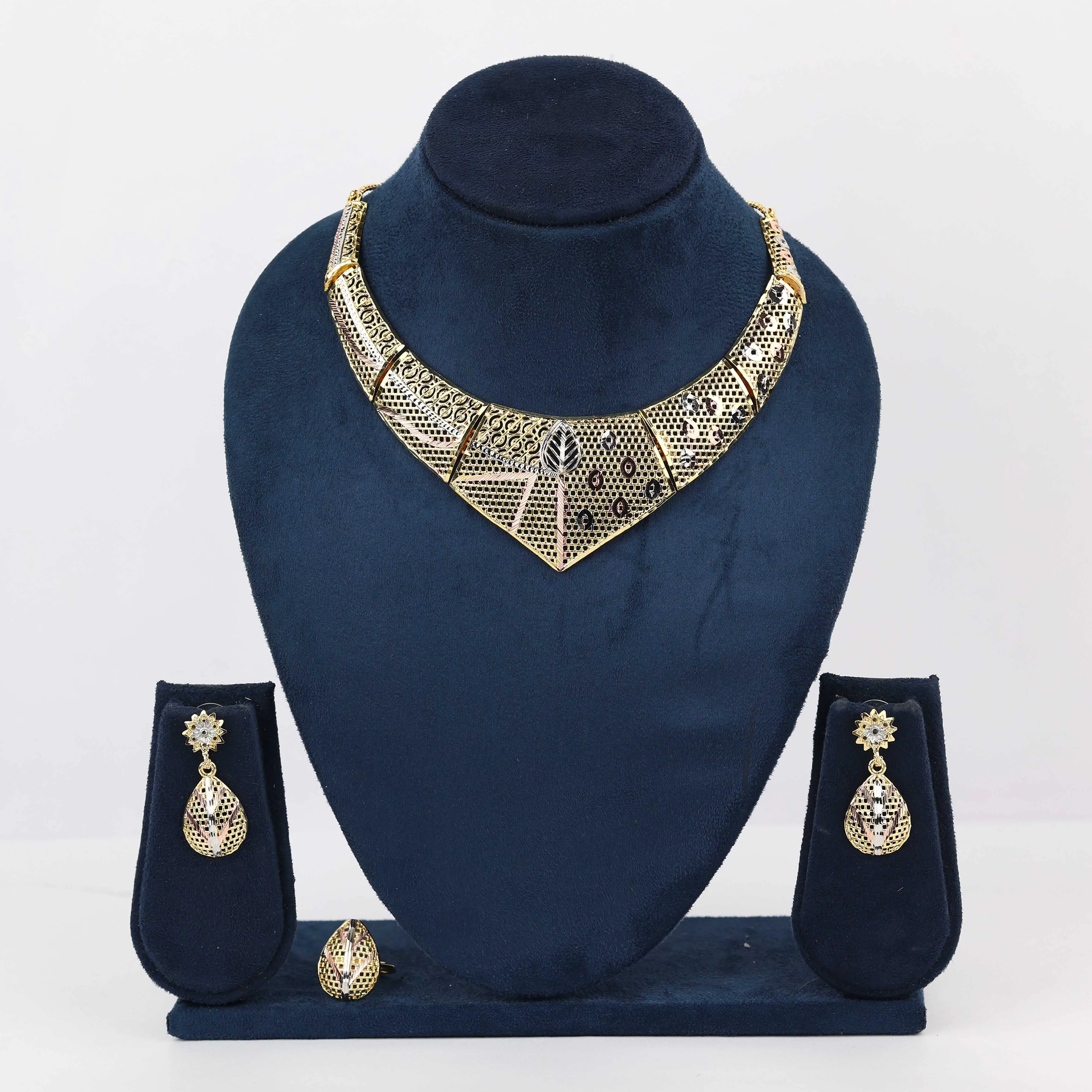 3 Tone Gold Plated Necklaces, Trendy Jewelry, 3 Tone Gold Jewelry set, Gift for Women, Laminado en oro chapado en oro de 3 tonos