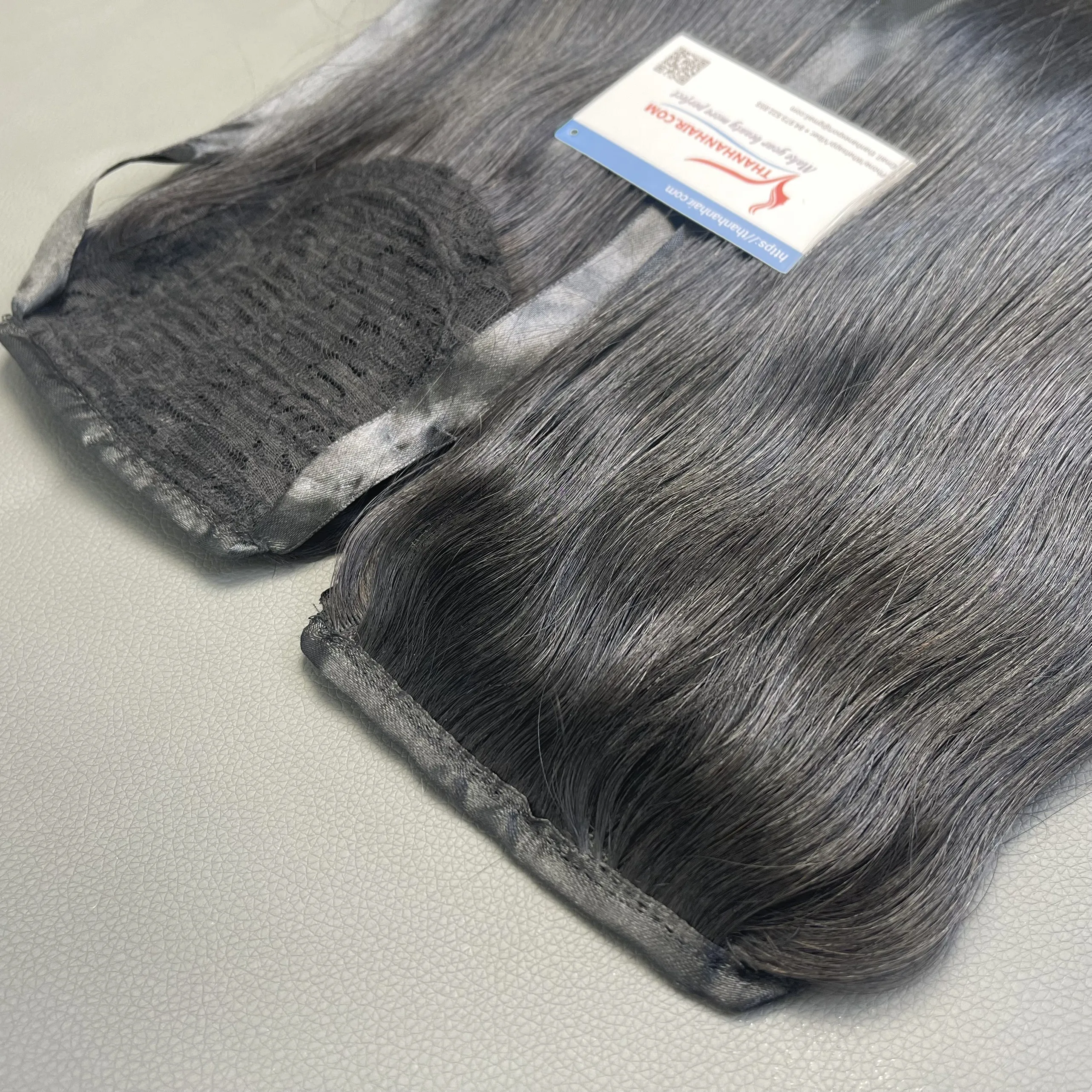 Super sale Natural Black Ponytail Hair Extensions 100% human hair best quality very silky no tangle no shedding large stock