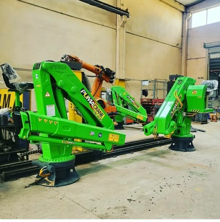 Puma Crane Best Quality 3 Ton 7 Ton Top Hydraulic Knuckle Boom Marine Ship Deck Crane Work Construction Industries Seller Turkey