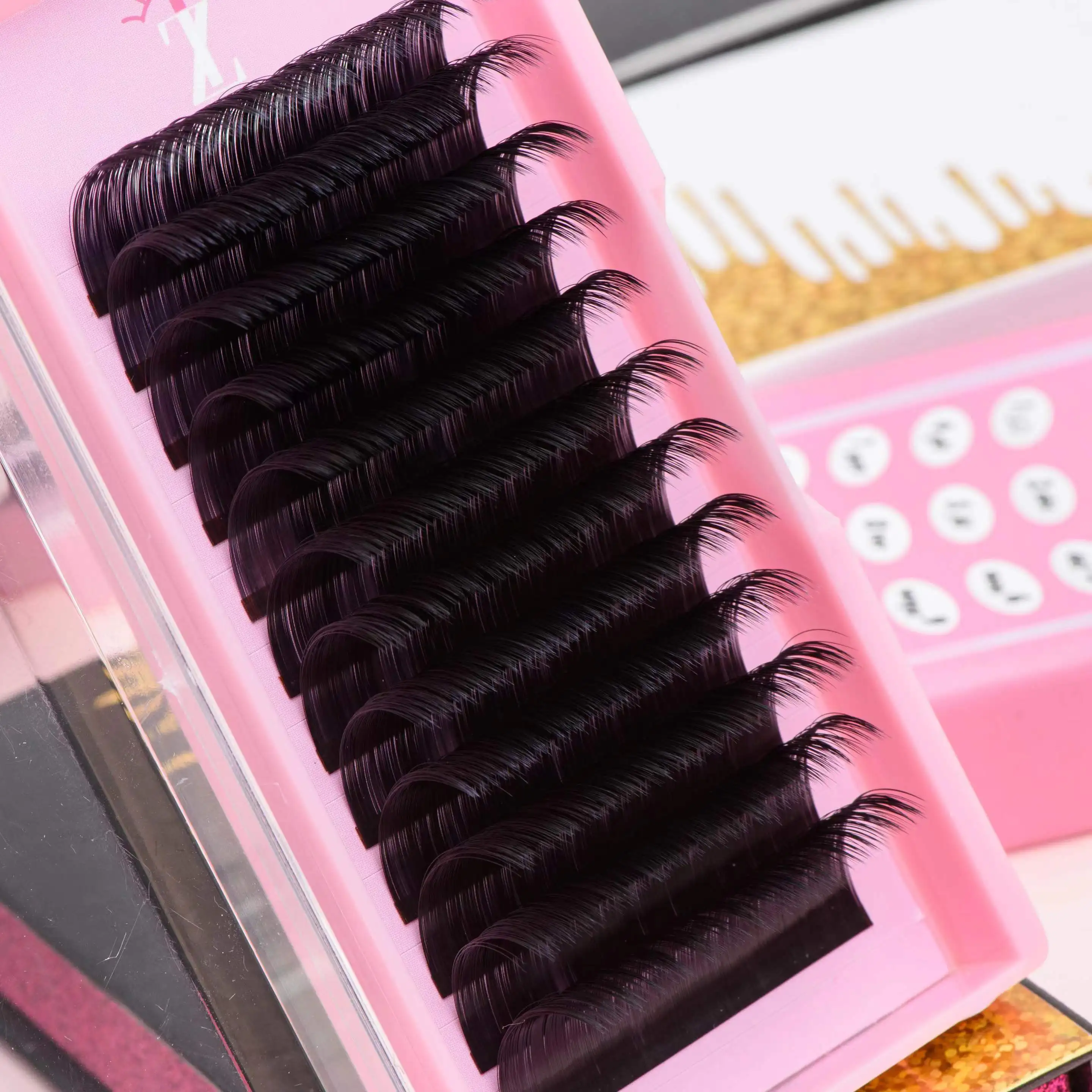 matte black lash vendors for eyelash extensions double layer cashmere easy fan strip lashes that look like eyelash extensions