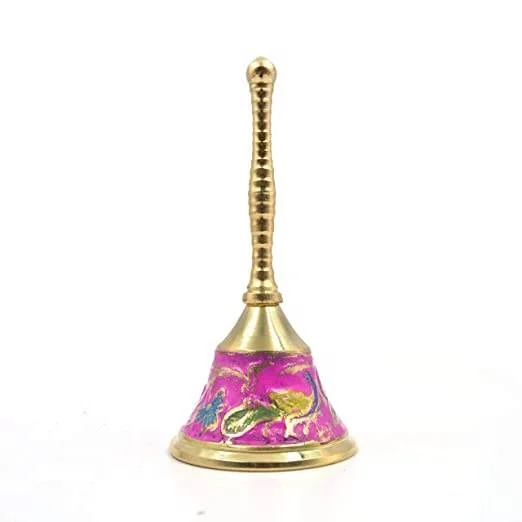 Elegent Pure Brass Bell High selling brass Hand bell in full brass body new Look Metal Peon Bell For Office In Wholesale