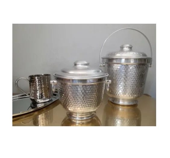 Aluminum ice bucket for hotels and Beverage kitchen tabletop bar and wine custom Aluminum ice cream bucket hot selling