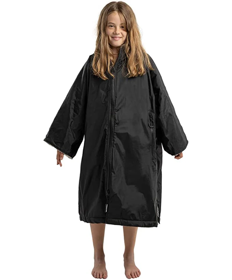 Surf Poncho Changing Jacket for Youth Towel Robe with Hood and Front Pocket beach changing robe towel poncho coat