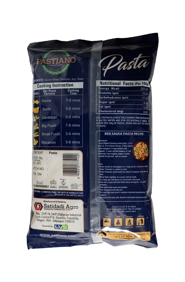 Normal Wheat Semolina Fusilli of Best Quality and Sale- 1 Kg Pasta Economy Packets