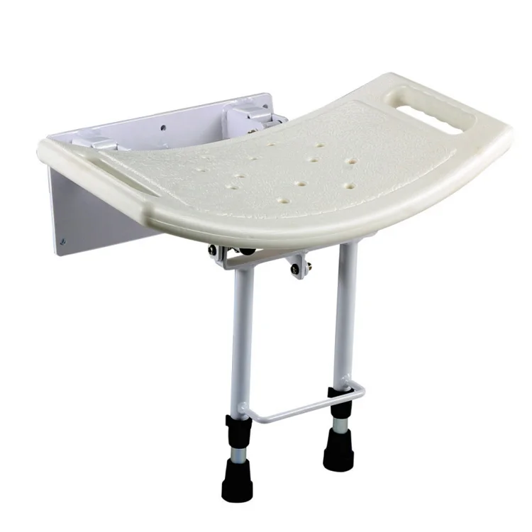 Bliss Medical Aluminum Wall Mounted Folding Chairs Foldable Shower Bench Foot Stool Contour Seat for Elderly
