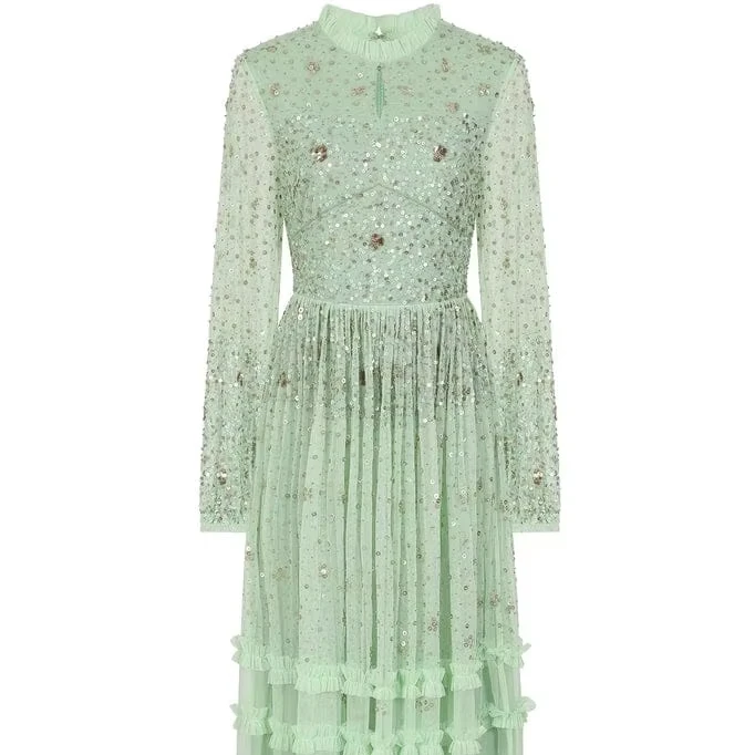 Platinum BLUE Beaded PLUS SZ Gatsby Miss Fisher 1920s flapper beaded party gown wedding dress and embellished dress