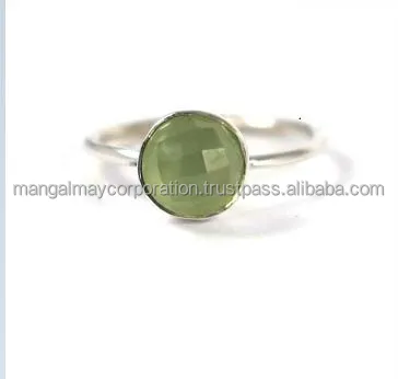High Fashion Emerald Corundum Loose Cabochon Stone Ring 12 mm In Size 925 Silver Gold Plated Bezel Setting Ring For Summer Gift