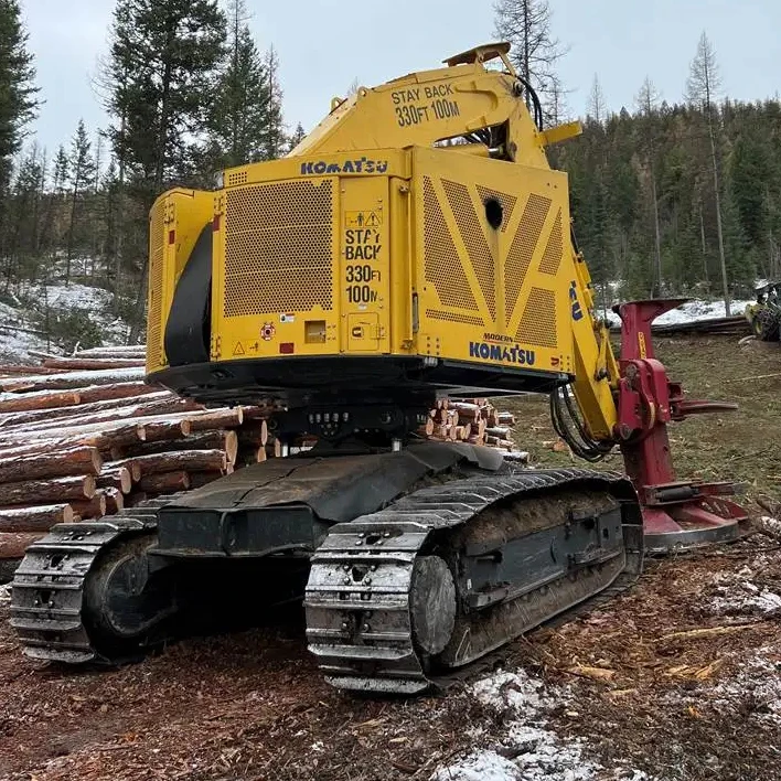 Tracked feller buncher Komatsu XT465L-5 Digger Tractor With Backhoe And Front loader