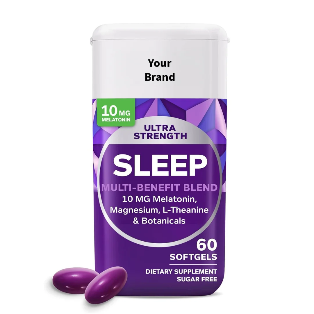 Melatonin Capsules Softgels Restful Sleep Vegan Health Supplement OEM ODM Private Label HALAL