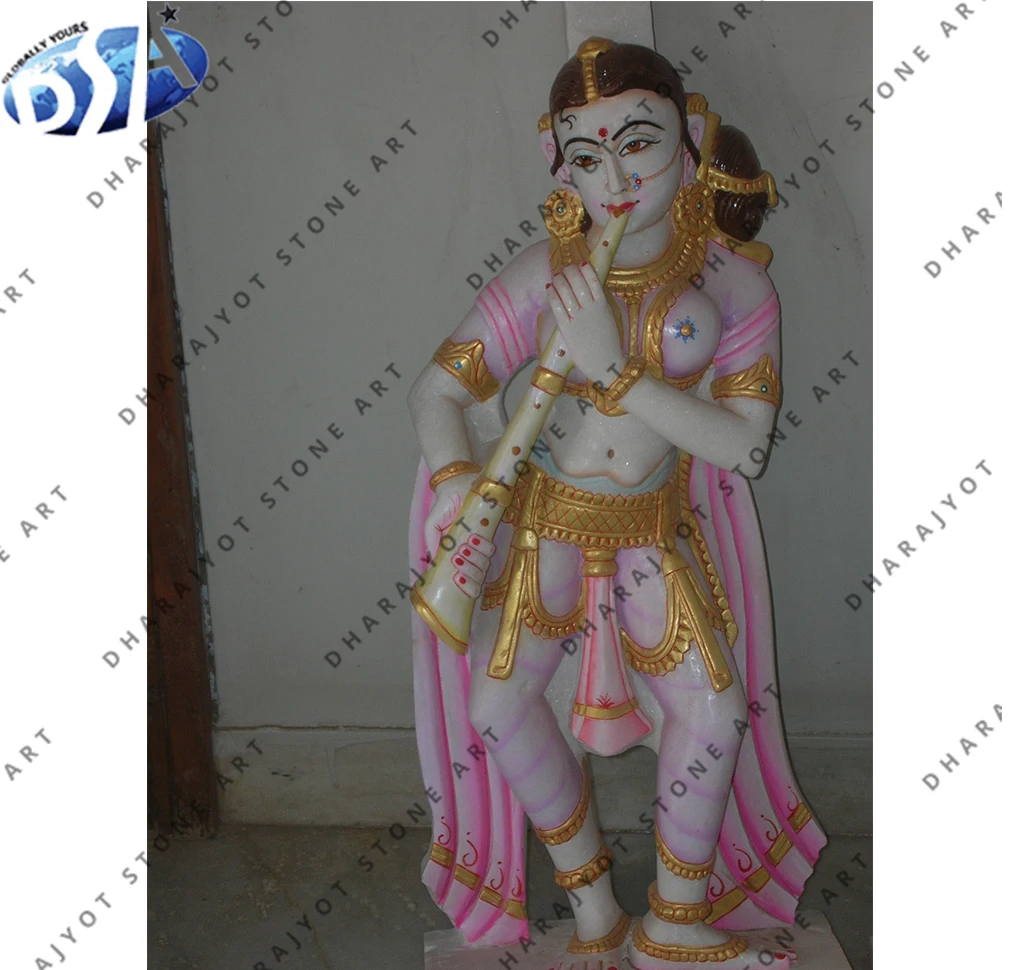 Putli Marble Statue White Marble Polished Standing Lady Statue Sculpture Manufacturer from India