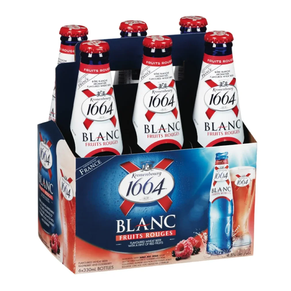 Качественное пиво Kronenbourg 1664 Blanc в синих бутылках