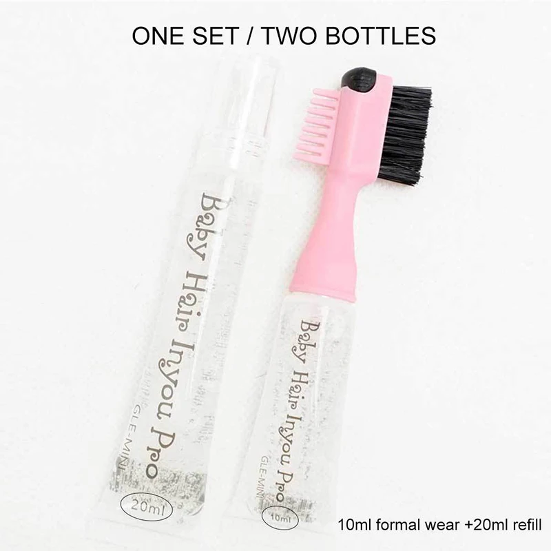 Private Label Baby Hair Edge Control Gel Brush 3 In 1 Strong Hold Baby Hair Brush Comb With Gel