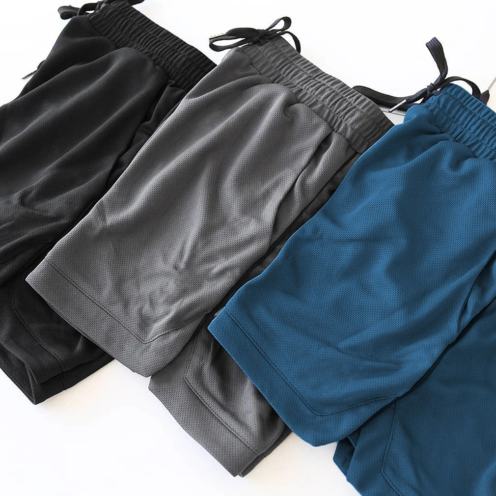 High Quality Summer Custom Logo Printed Gym Mesh Shorts Basketball Double Layers Men Elastic Waist Male Workout Short