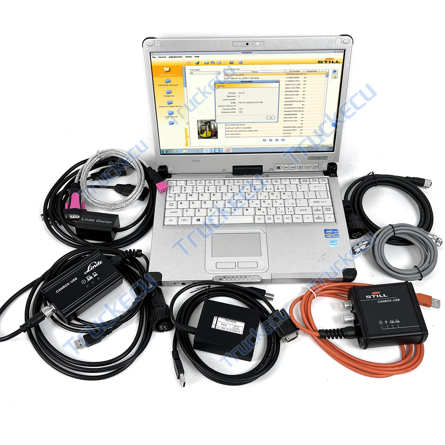 CF C2 Laptop Forklift scanner linde canbox doctor Diagnostic tools for Still canbox usb Jungheinrich Judit-4 box Incado box