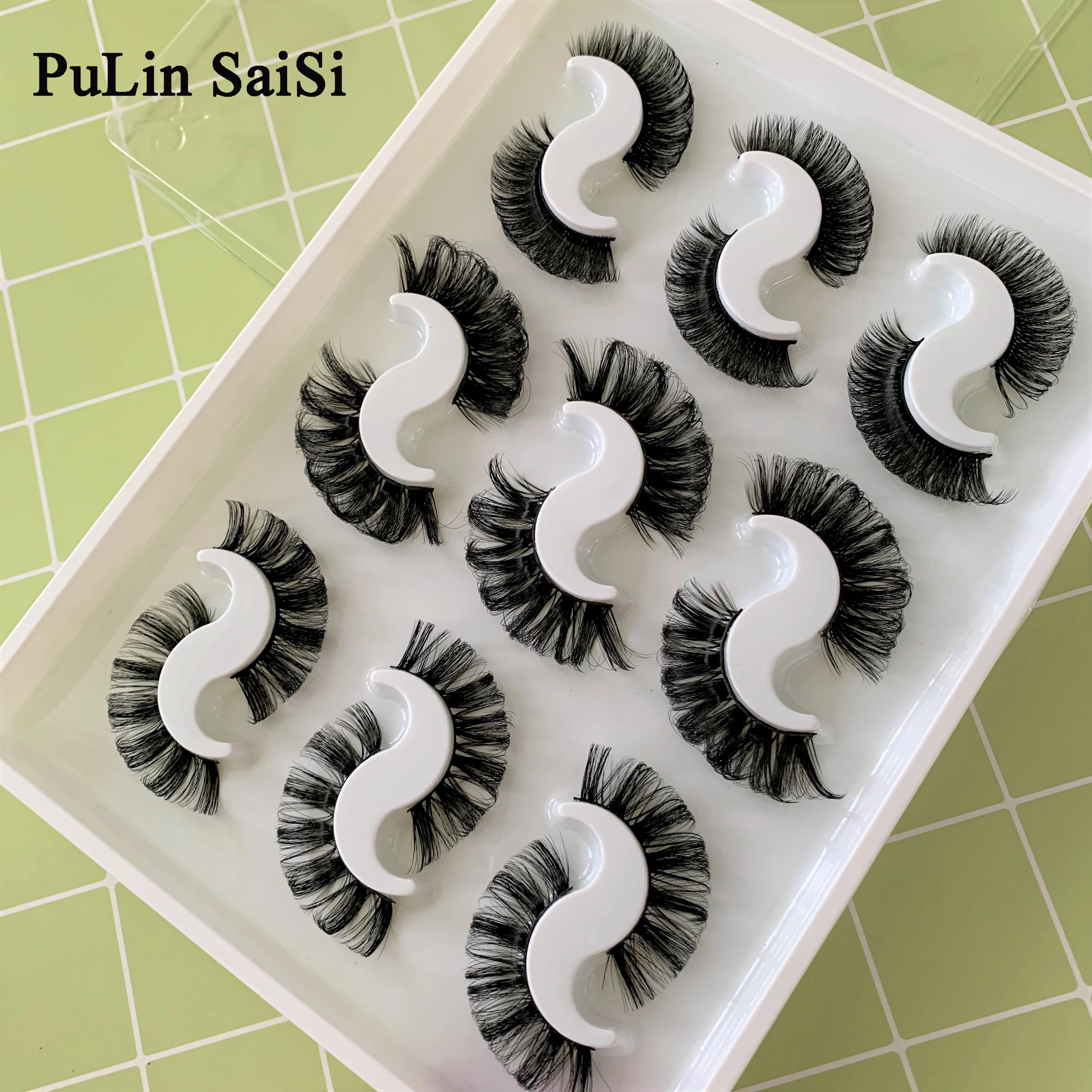 false eyelashes faux mink lashes customized 15mm 20mm D curl Russian strip eyelashes lashes 3d faux mink cat eye lashes