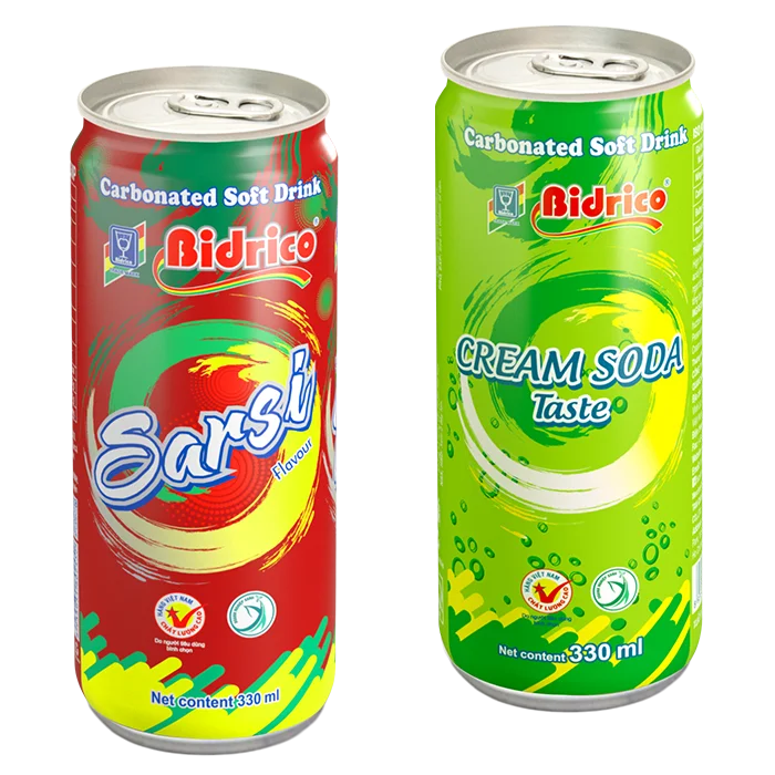 Manufacturer Wholesale OEM Private Label Carbonated Soft Drink Cream Soda Taste 330ml Can Carton Box Packaging Bidrico Beverages