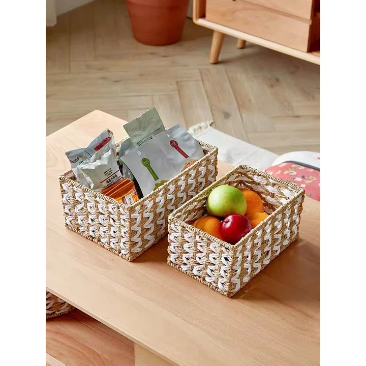 Heart Shaped Hand Woven Pantry Storage Baskets Other Paper Rope Material Storage Basket For Sale made in viet nam