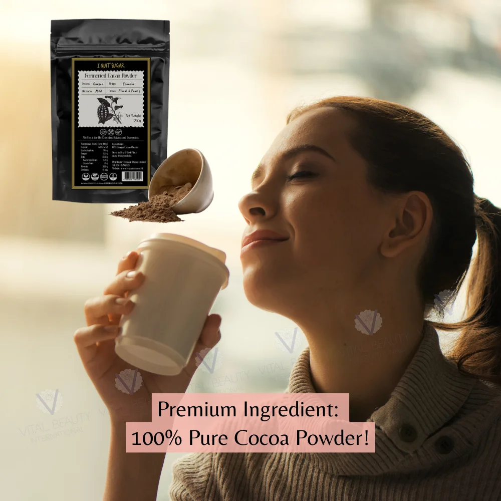 Custom Logo Promote Cardio Health High Quality Drink Addition Fermented Cacao Powder For Children