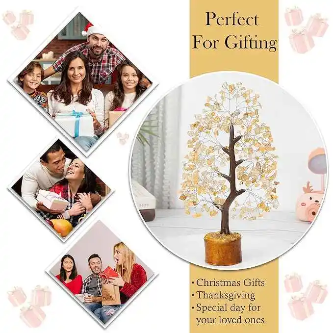 Wholesale Citrine Quartz Crystal Healing Tree of Life  Fengshui Lucky Tree for Gifts & Home Decor