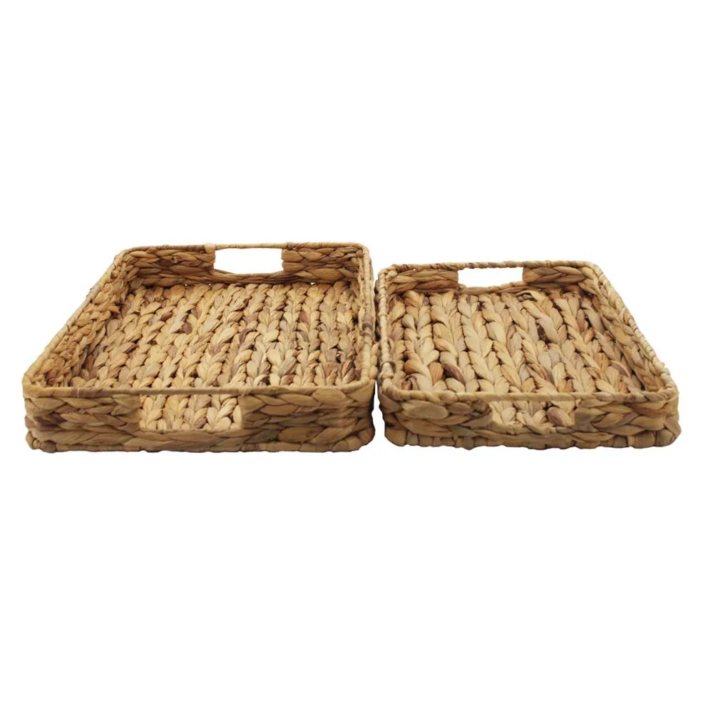 Best Choice Design Acrylic Water Hyacinth Storage Trays Set Good Price Home Table Serving Organizer for Food