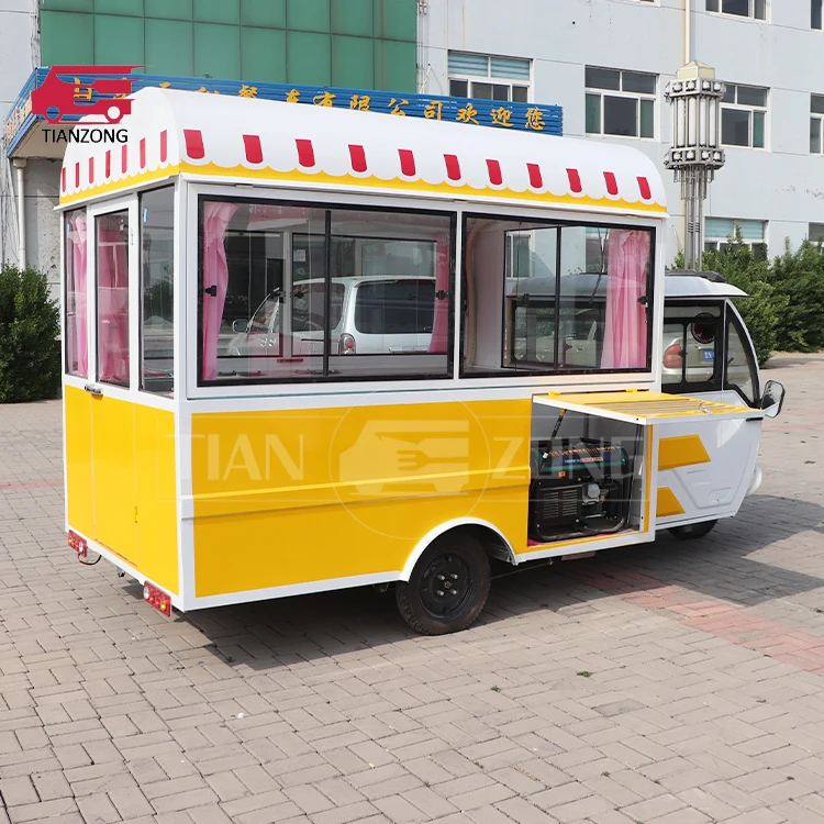 TIANZONG R6 piaggio ape tricycle food cart Mobile tricycle food truck snack street food trailer