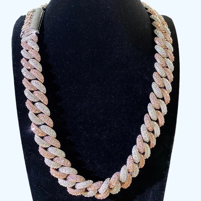 Rich Men Style Our Cuban Chain Meticulously Made In White And Rose Gold And Embellished Lab Grown Diamond With Vvs Clarity