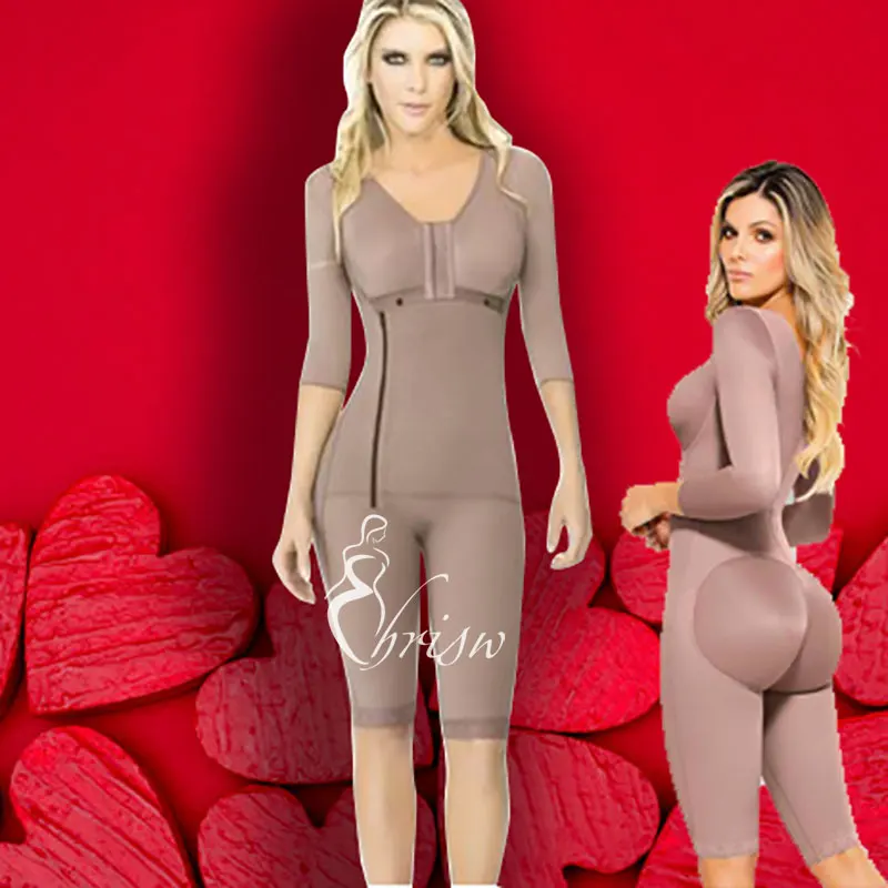Renata post quirurgico Shapewear jumpsuit with short sleeves Fajas Colombianas Tummy Control Butt Lifter Body Shaper Postpartum