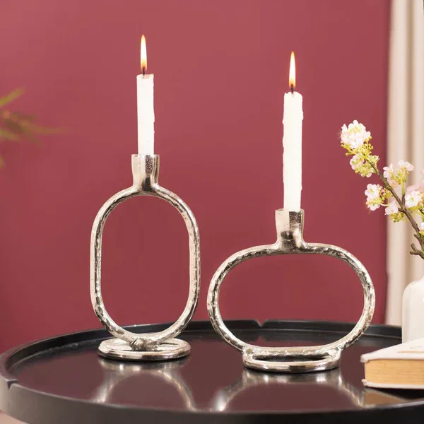 Minimalist Metal Decorative Candles Holder Handmade Candle Pillar Holders Stand Simple Design Tableware Decor Home Christmas