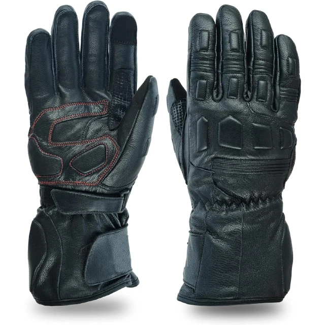 Customize Premium Goatskin Leather Motorbike Glove For Men And Women Waterproof Touch Screen Full Finger Motorcycle Gloves