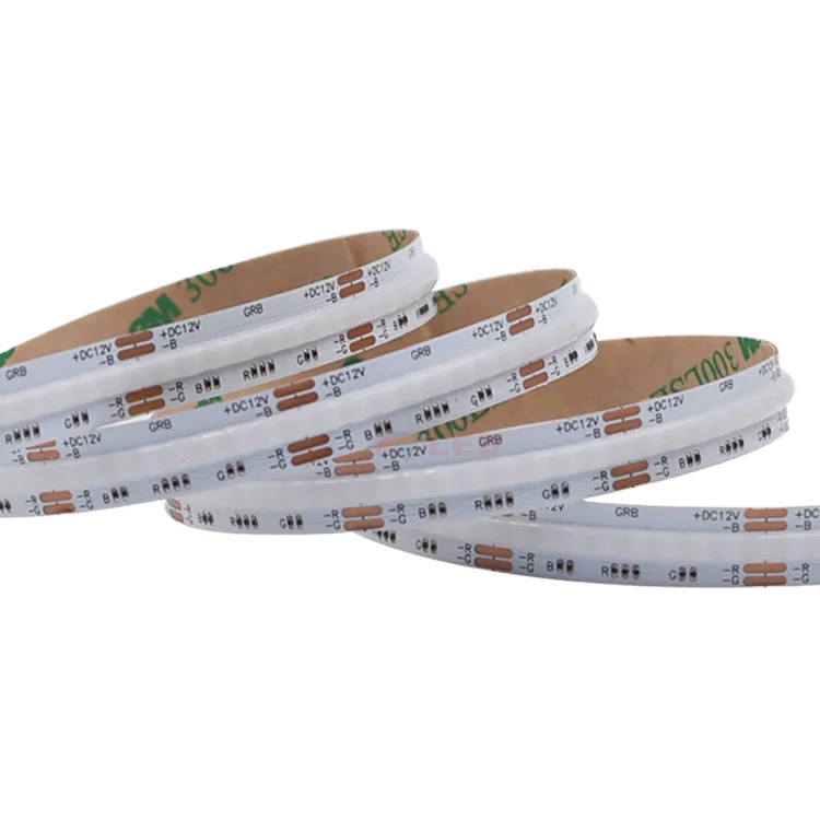 12 Volt RGB COB LED Light Strip 810LEDs Uniform and Flexible IP20 Rated for Linear TV Lighting Remote Control Switch 5m MOQ